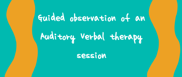 Guided observation of an Auditory Verbal therapy session - FULLY BOOKED